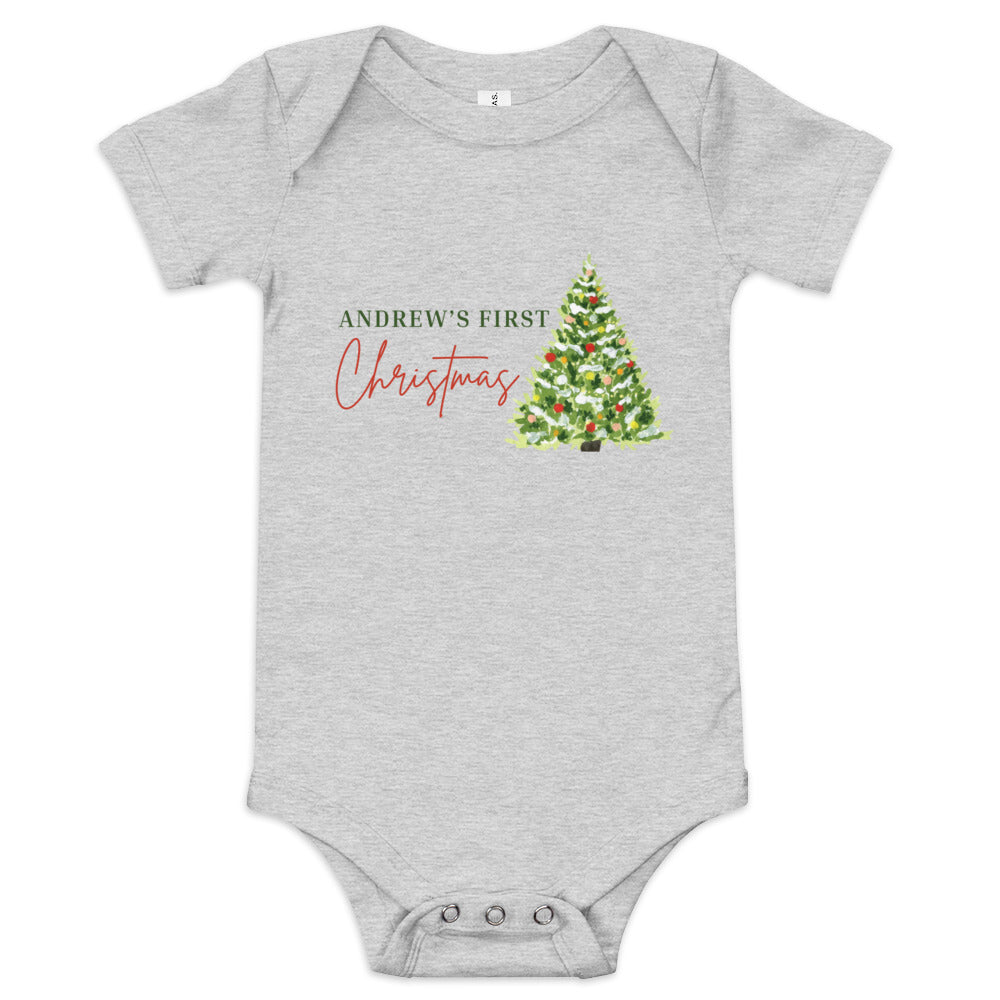 Baby's First Christmas short sleeve one piece