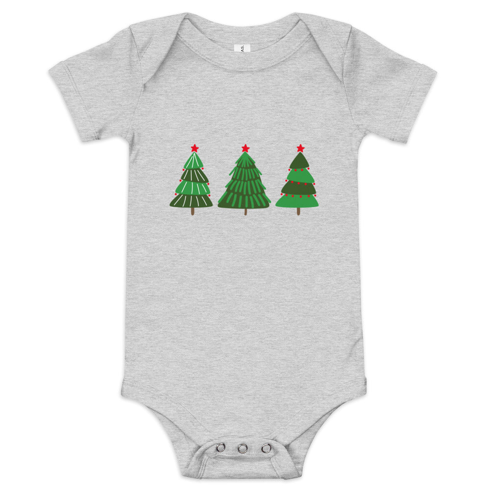 Christmas Tree Printed Baby short sleeve one piece