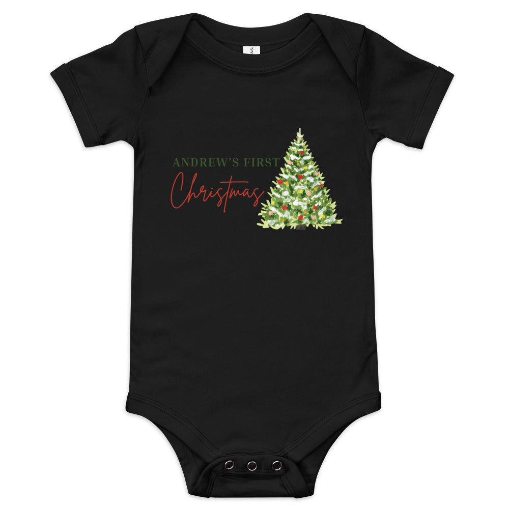 Baby's First Christmas short sleeve one piece