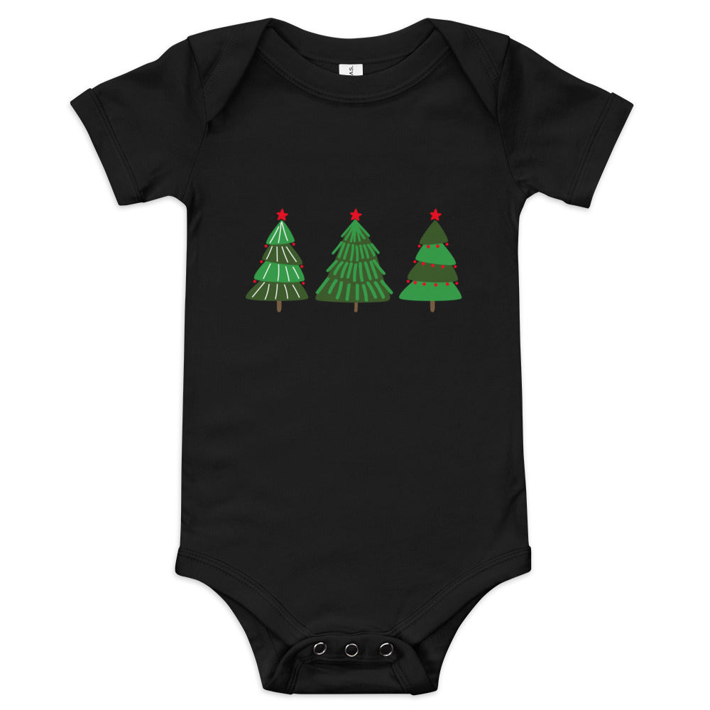 Christmas Tree Printed Baby short sleeve one piece