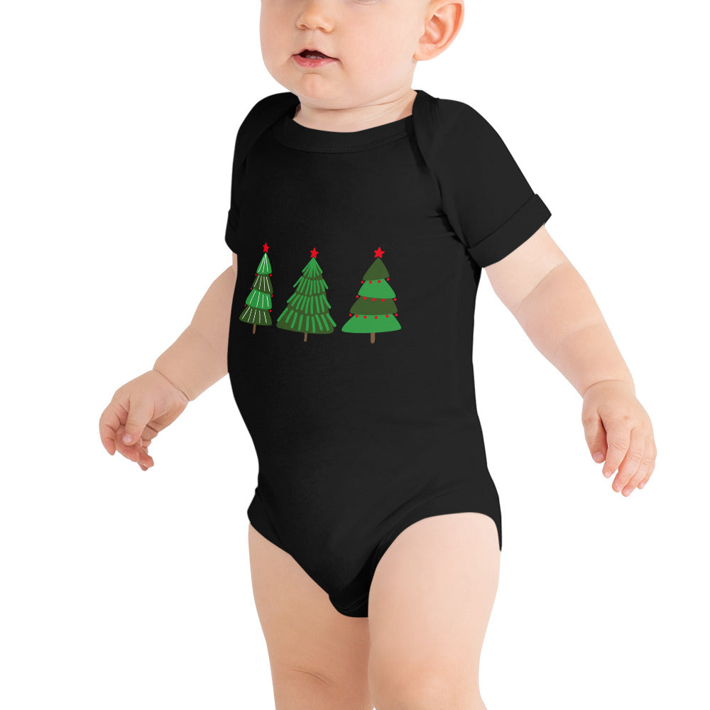 Christmas Tree Printed Baby short sleeve one piece