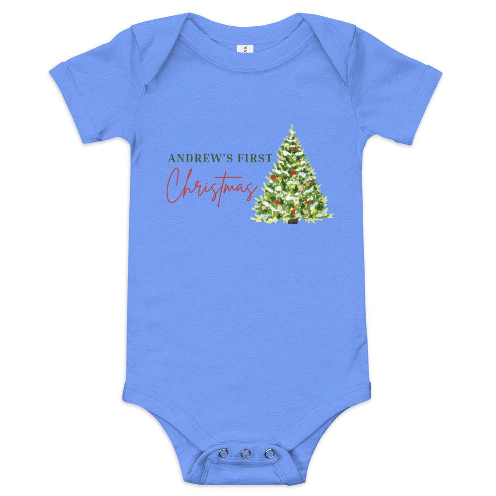 Baby's First Christmas short sleeve one piece