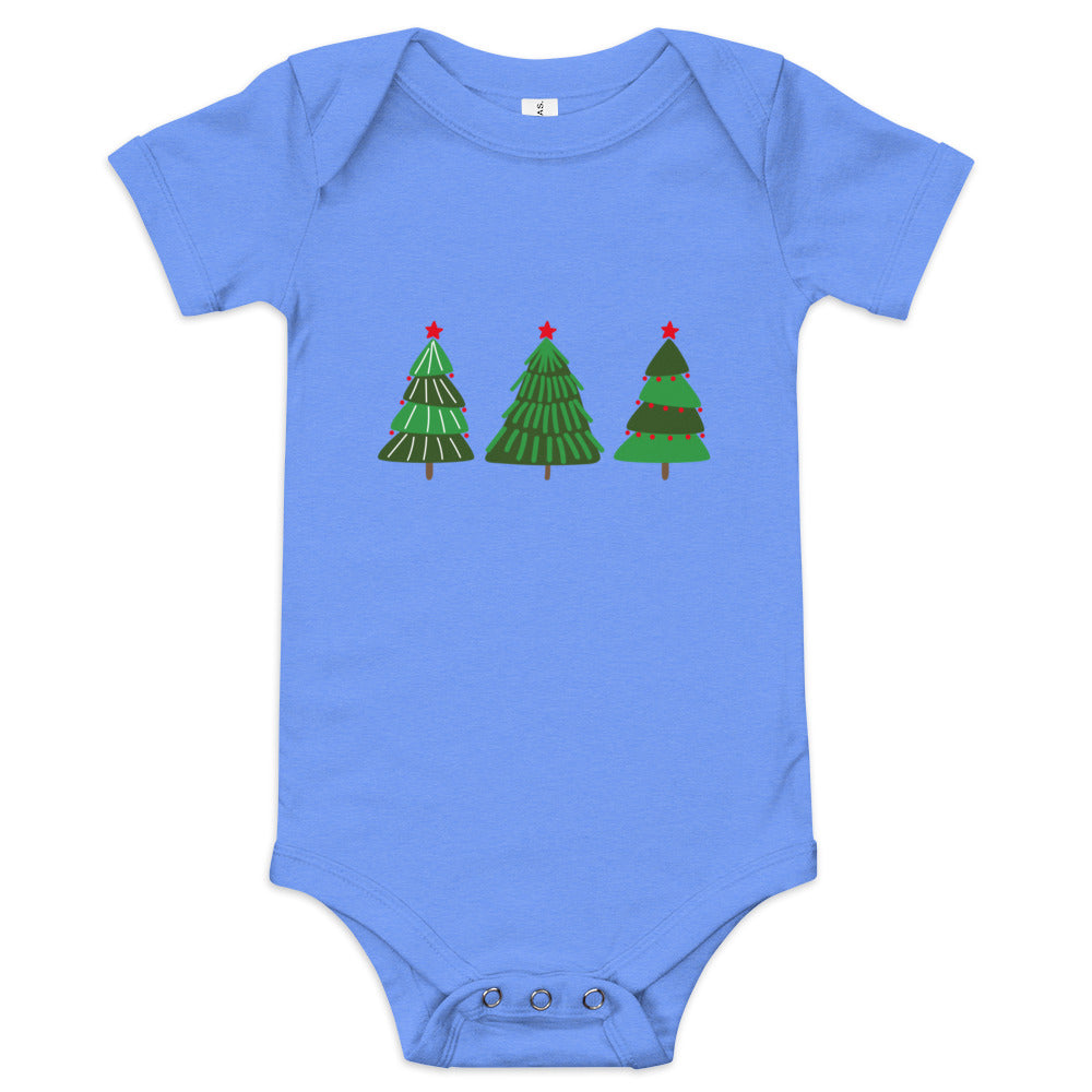 Christmas Tree Printed Baby short sleeve one piece