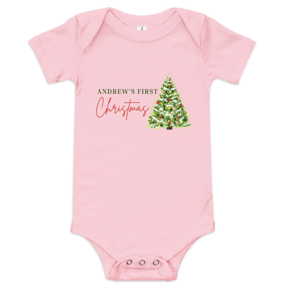 Baby's First Christmas short sleeve one piece