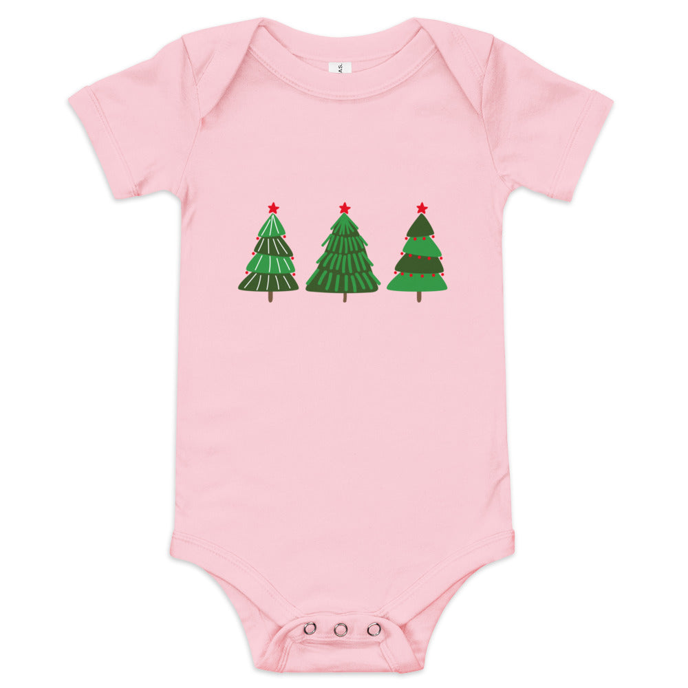 Christmas Tree Printed Baby short sleeve one piece