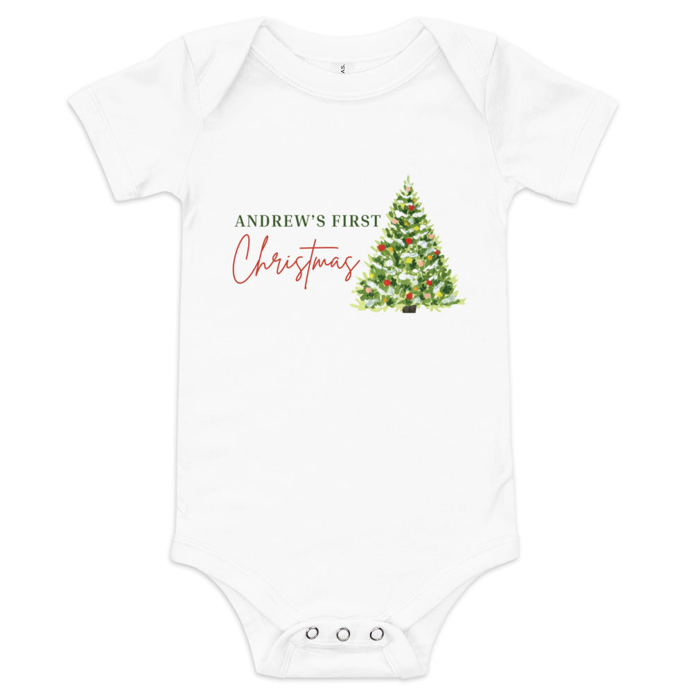 Baby's First Christmas short sleeve one piece