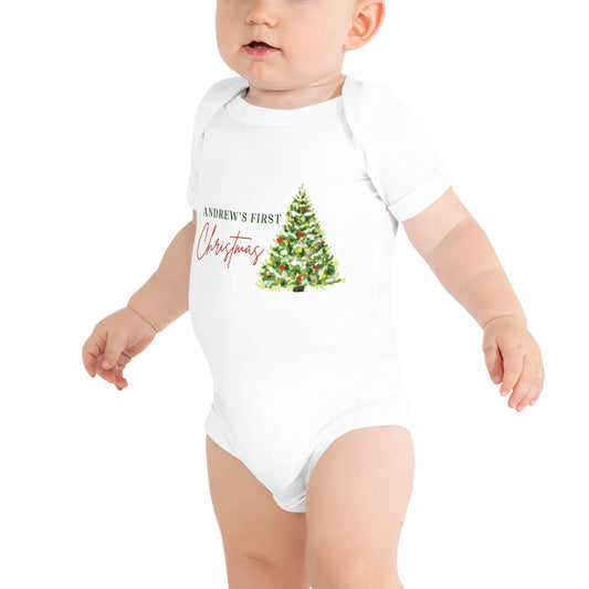 Baby's First Christmas short sleeve one piece