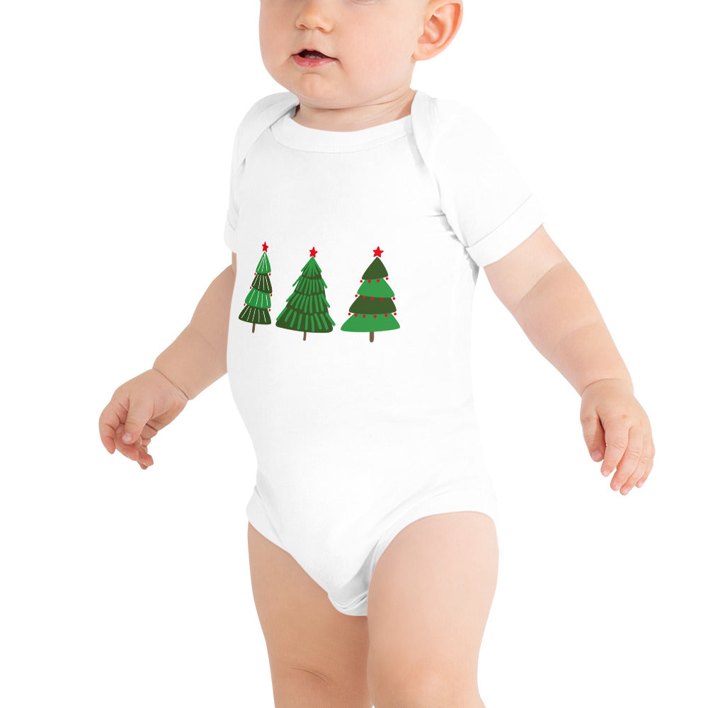 Christmas Tree Printed Baby short sleeve one piece