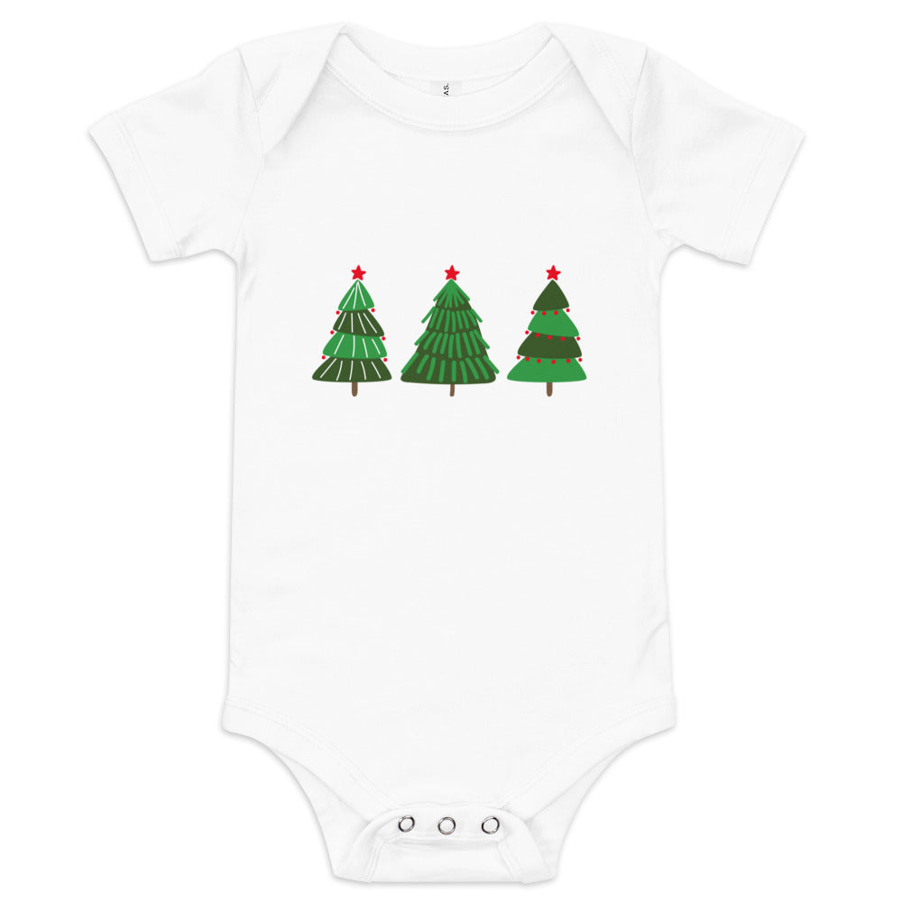 Christmas Tree Printed Baby short sleeve one piece