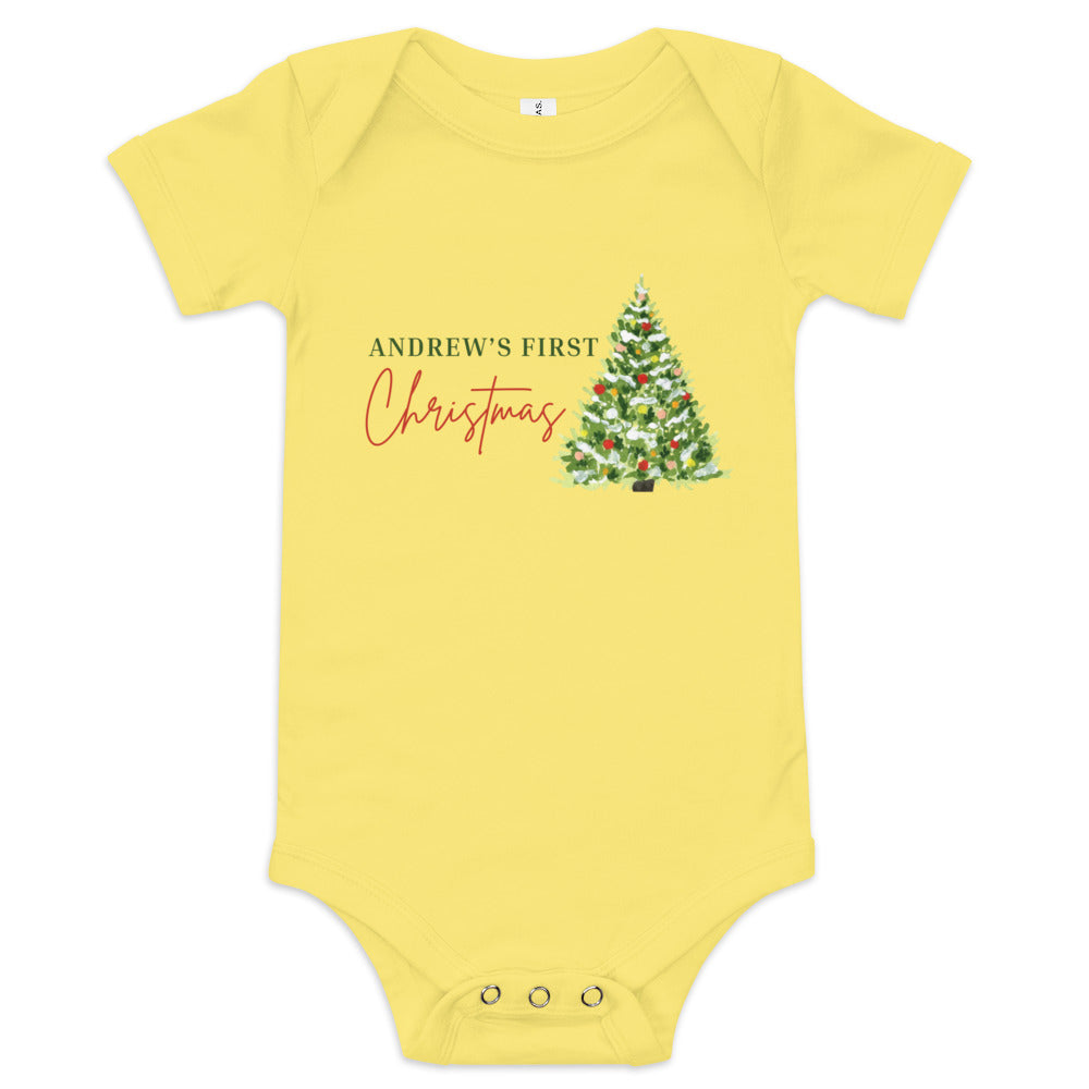 Baby's First Christmas short sleeve one piece