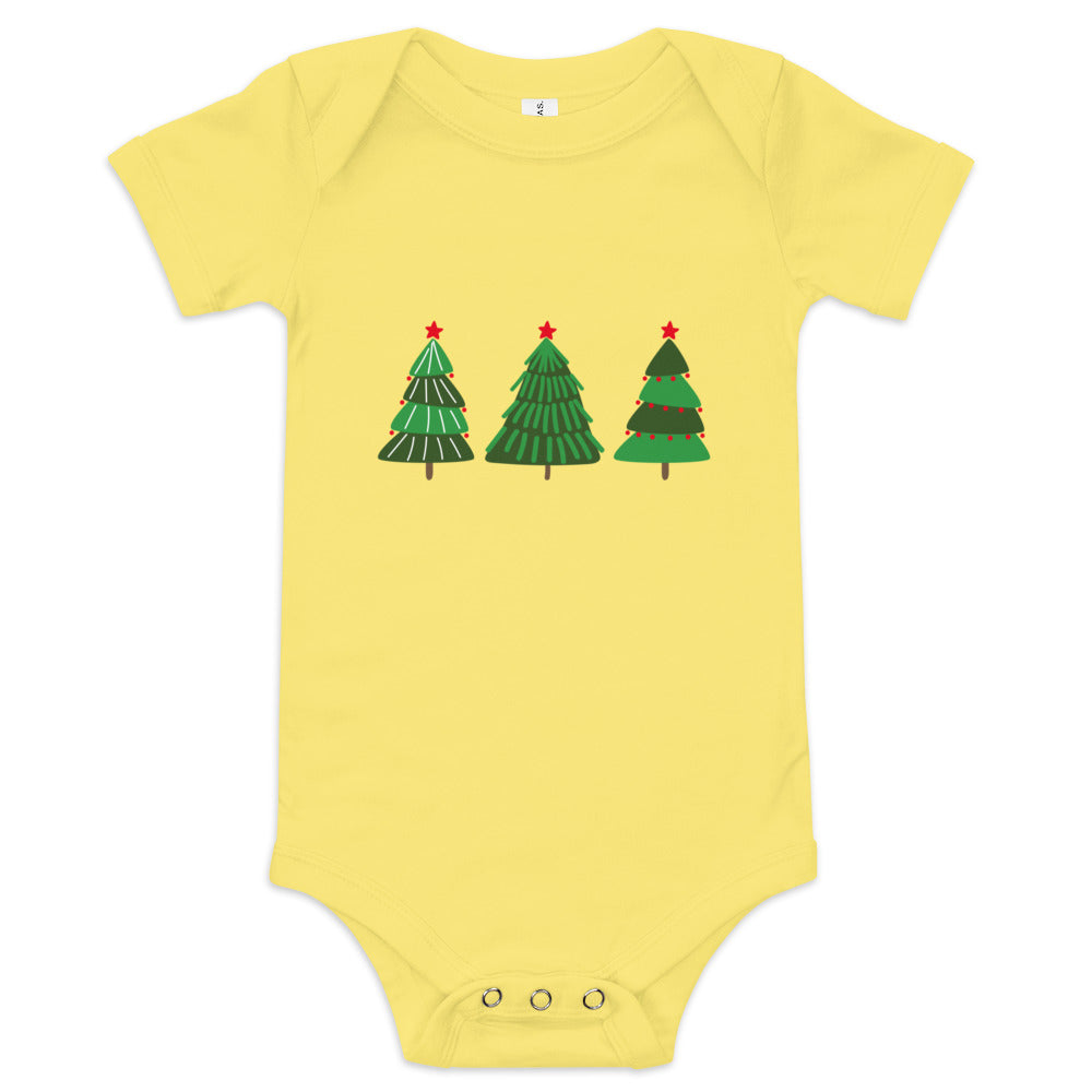 Christmas Tree Printed Baby short sleeve one piece