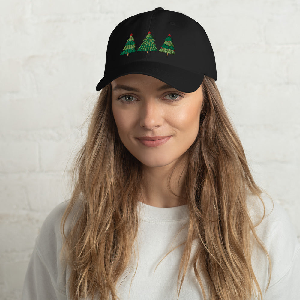 Christmas Tree Embroidered Baseball Cap