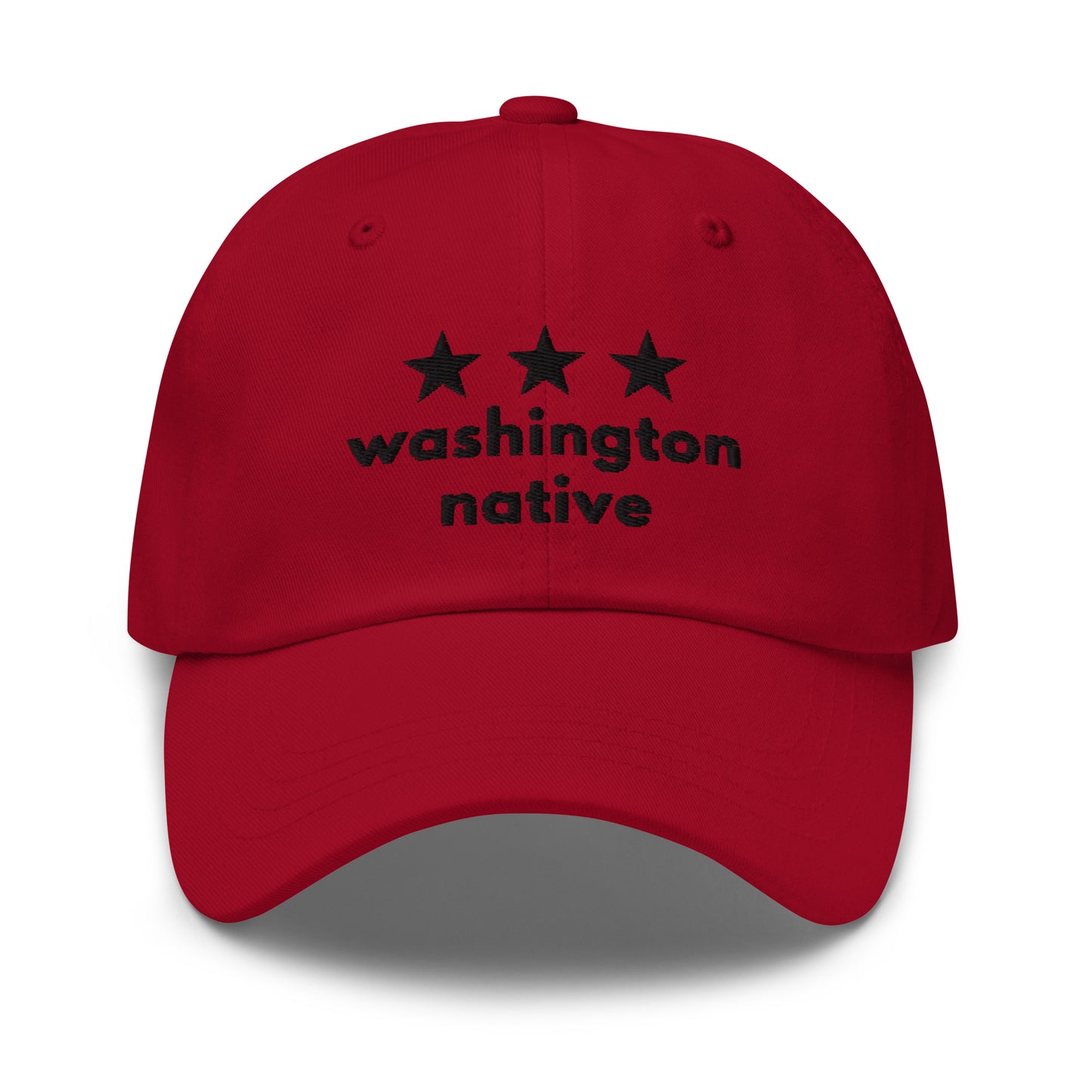 Washignton Native Black Embroidery Baseball Cap