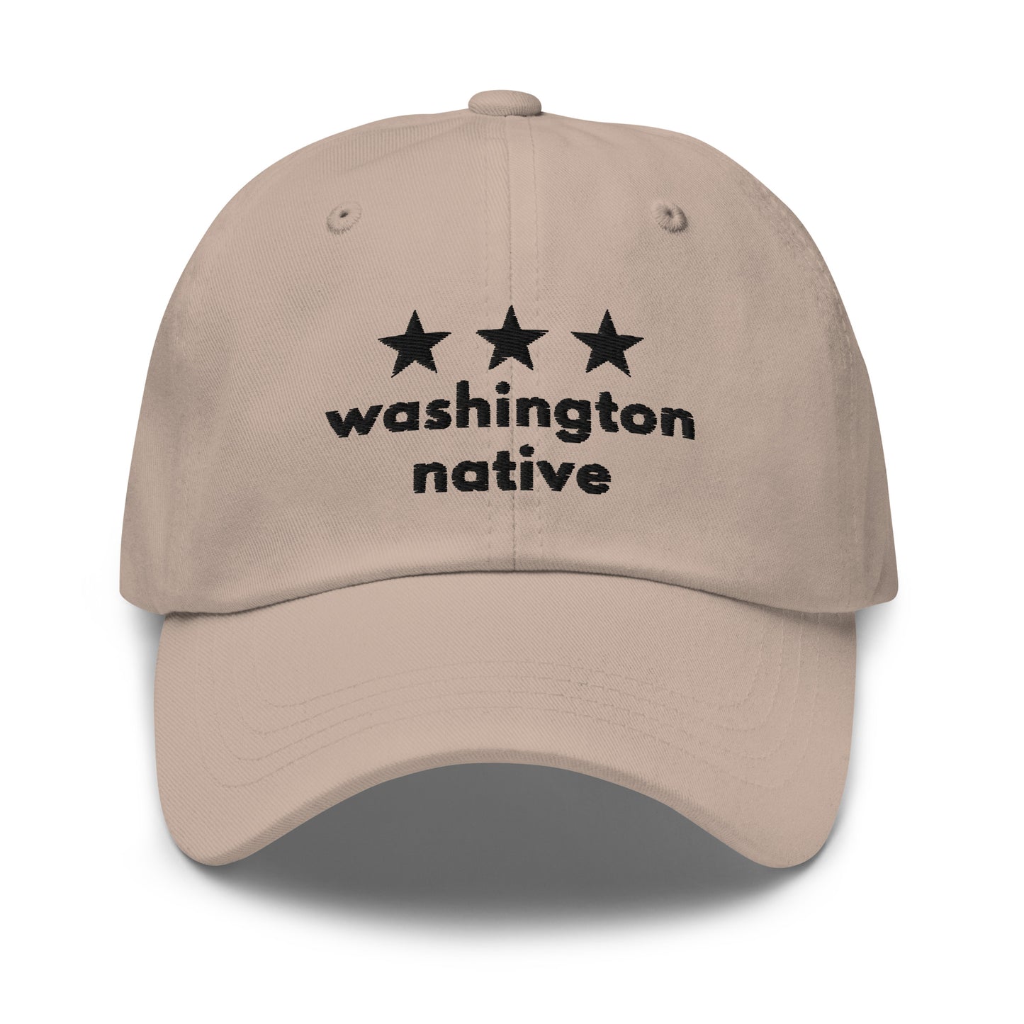 Washignton Native Black Embroidery Baseball Cap