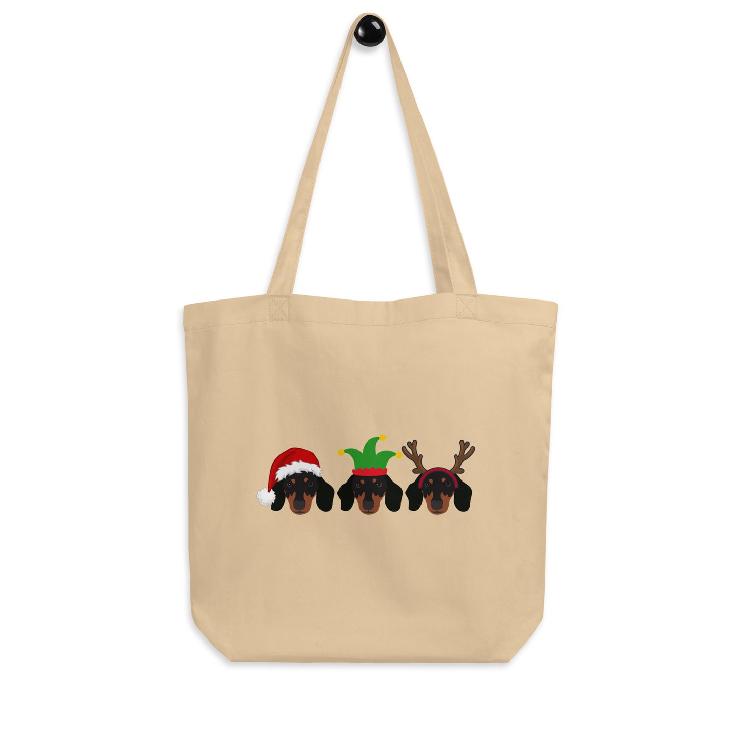 Dachshund Festive Print Eco Tote Bag