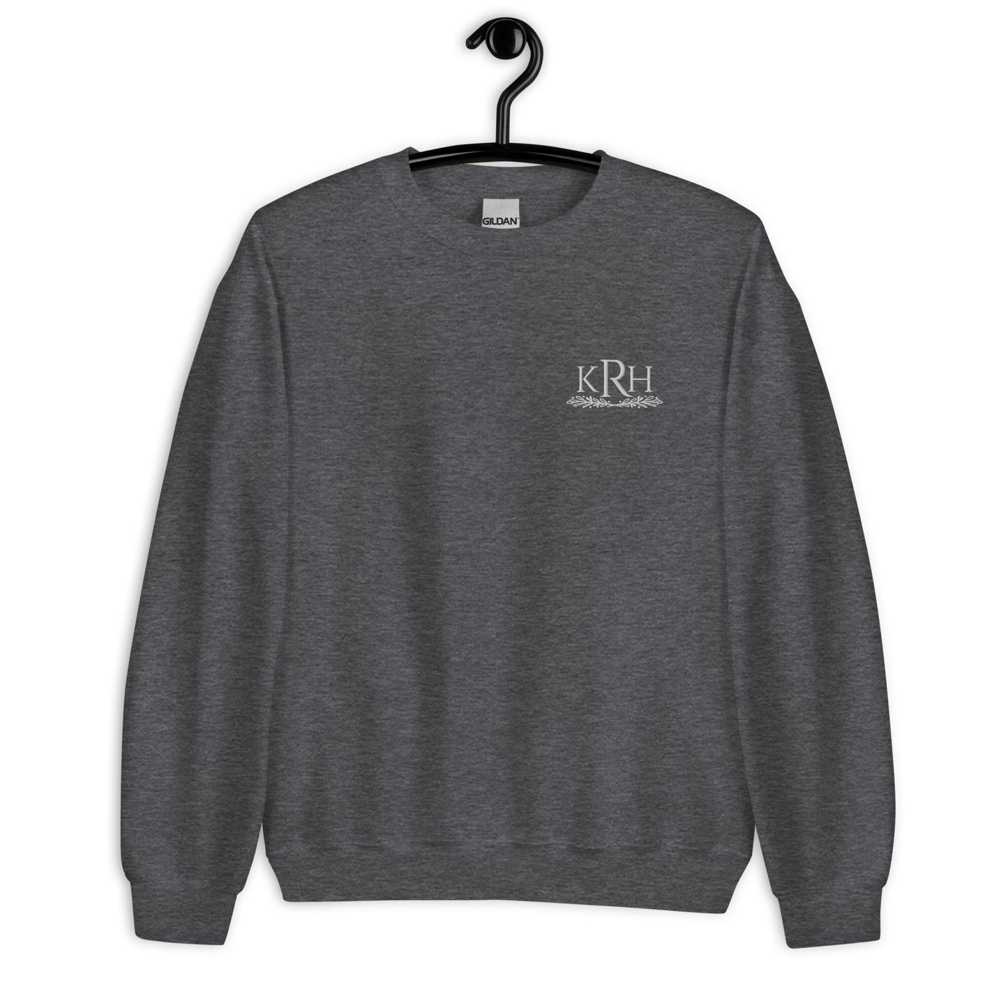 Leafy Monogram Embroidery Unisex Sweatshirt