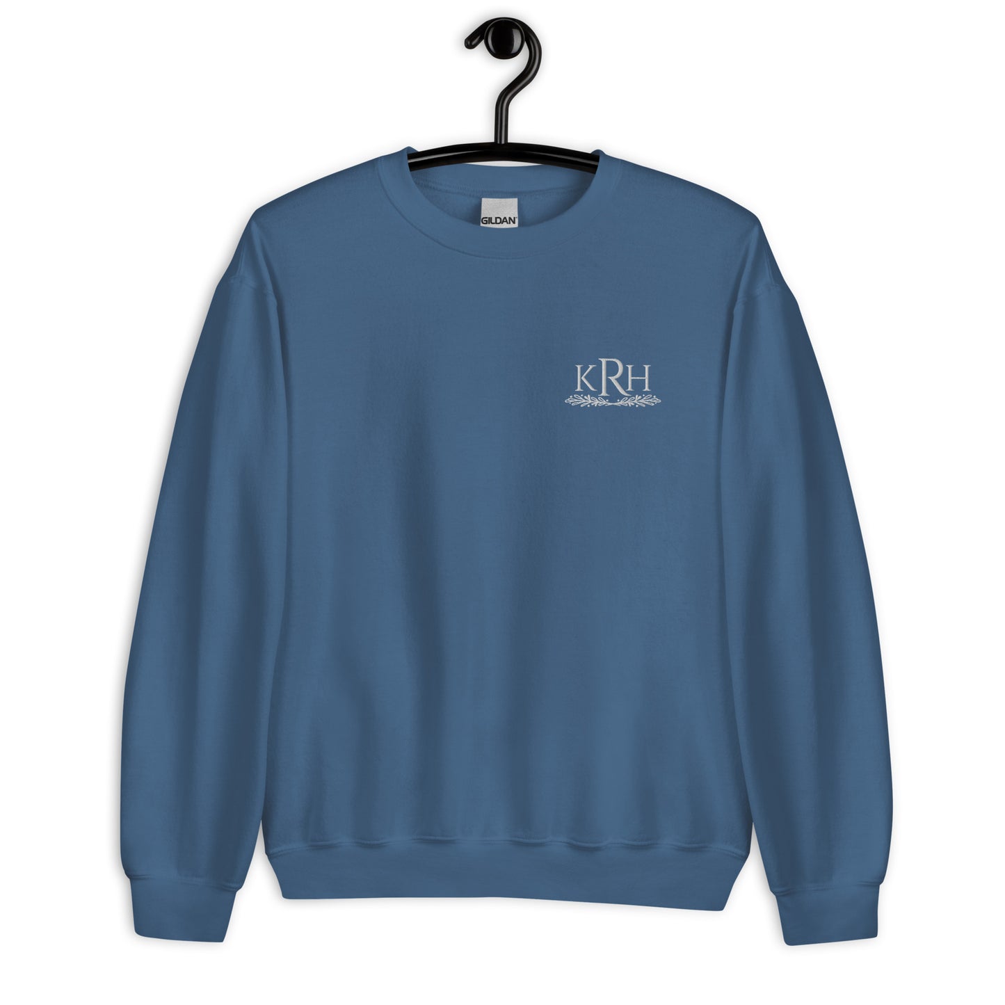 Leafy Monogram Embroidery Unisex Sweatshirt