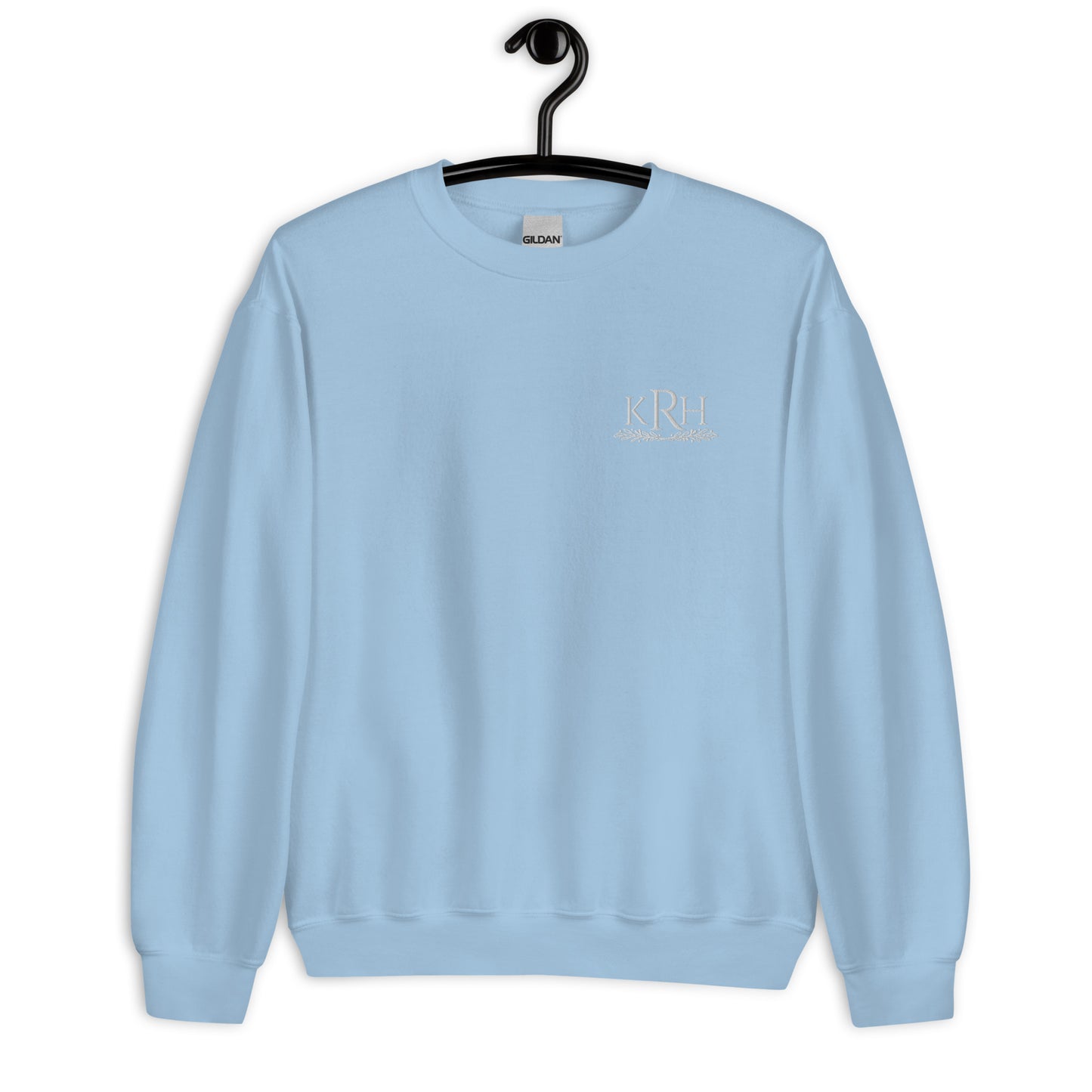 Leafy Monogram Embroidery Unisex Sweatshirt