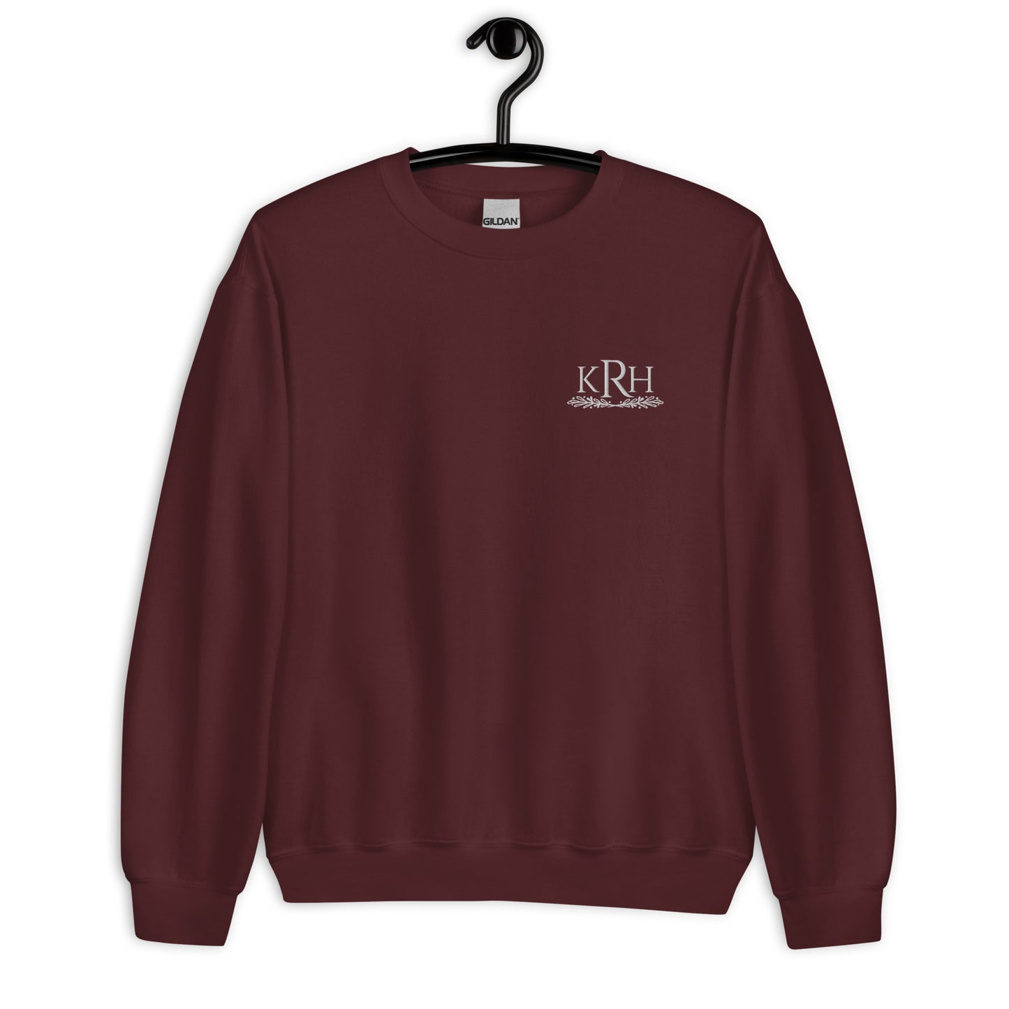 Leafy Monogram Embroidery Unisex Sweatshirt