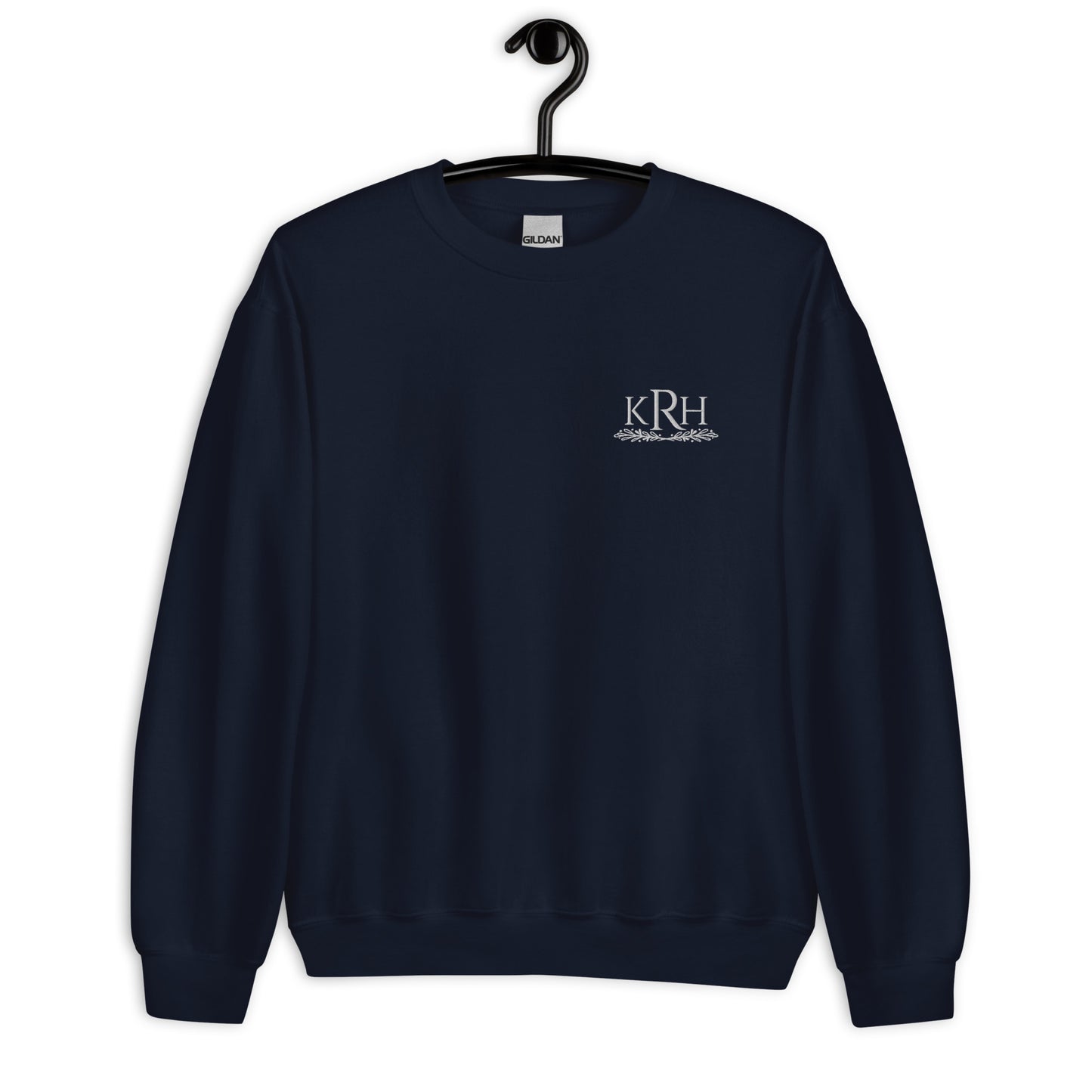 Leafy Monogram Embroidery Unisex Sweatshirt