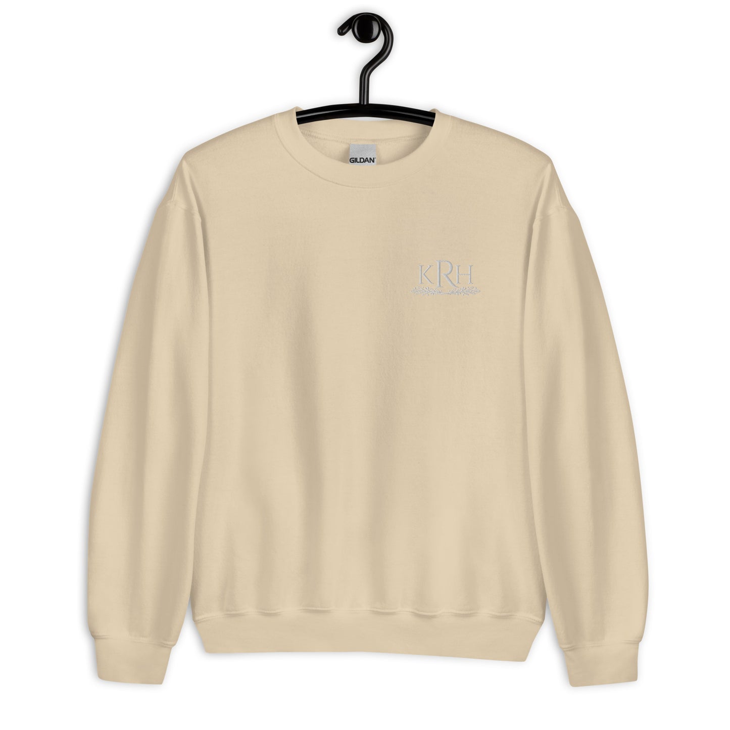 Leafy Monogram Embroidery Unisex Sweatshirt