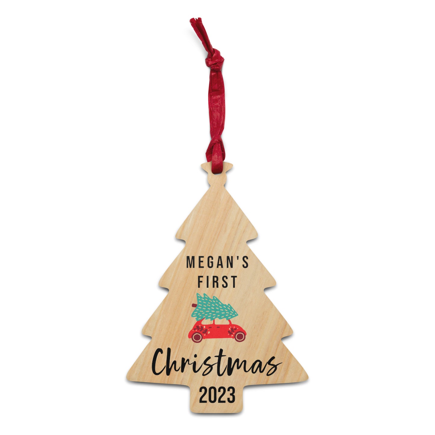 Tree Baby's First Christmas Wooden Ornament