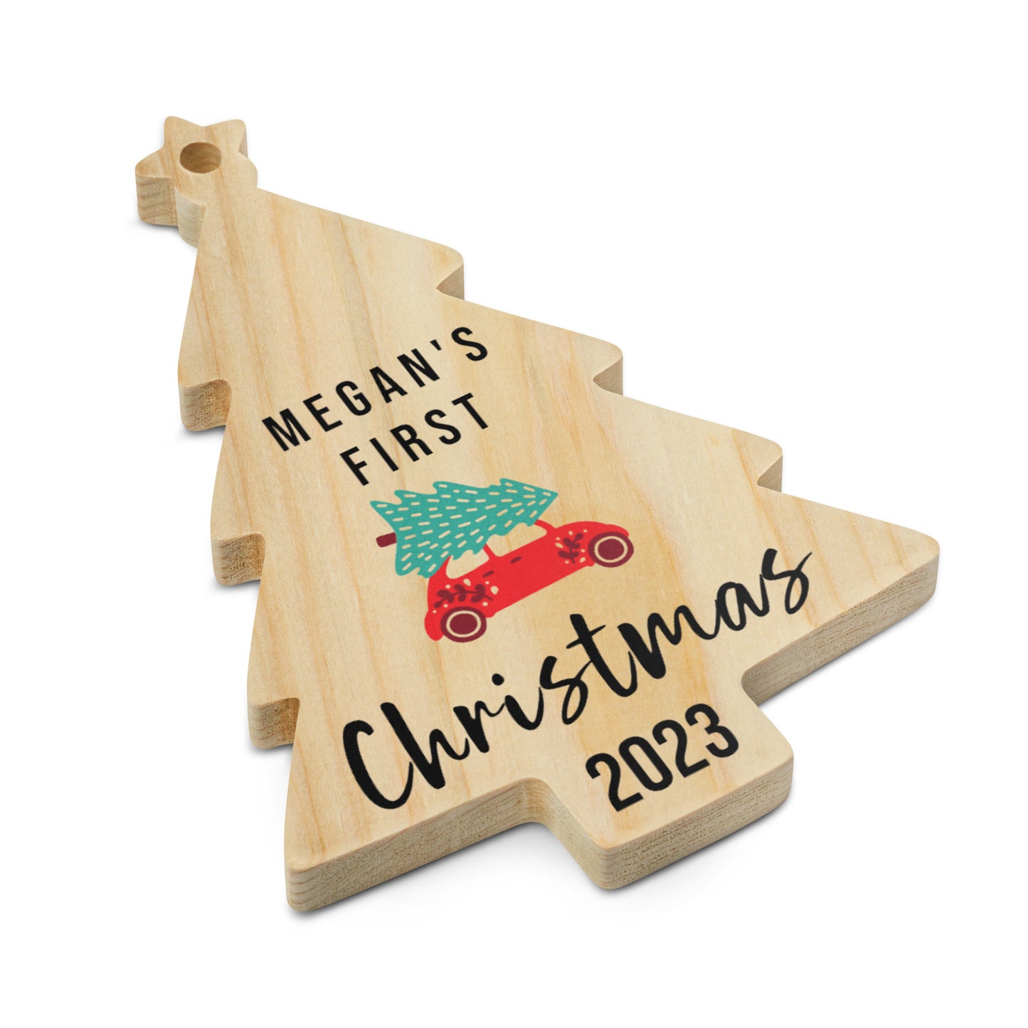 Tree Baby's First Christmas Wooden Ornament